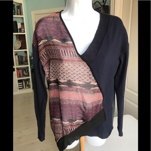NWOT Zara Boho Top Sweater mix media small